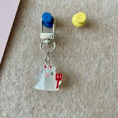 Geister Katze Design Schlüsselanhänger Schönes Harz Accessoire Auffälliger Taschenanhänger Für Frauen Und Beste Freundin