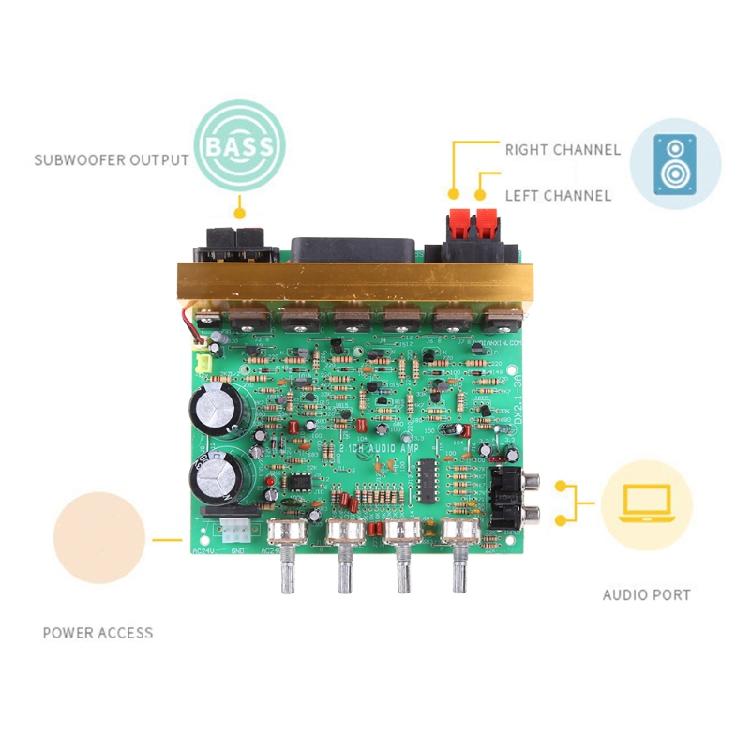 Amplifier Audio Board AMP 100Wx2 High Power 2.1 Channel Amplificador Speaker