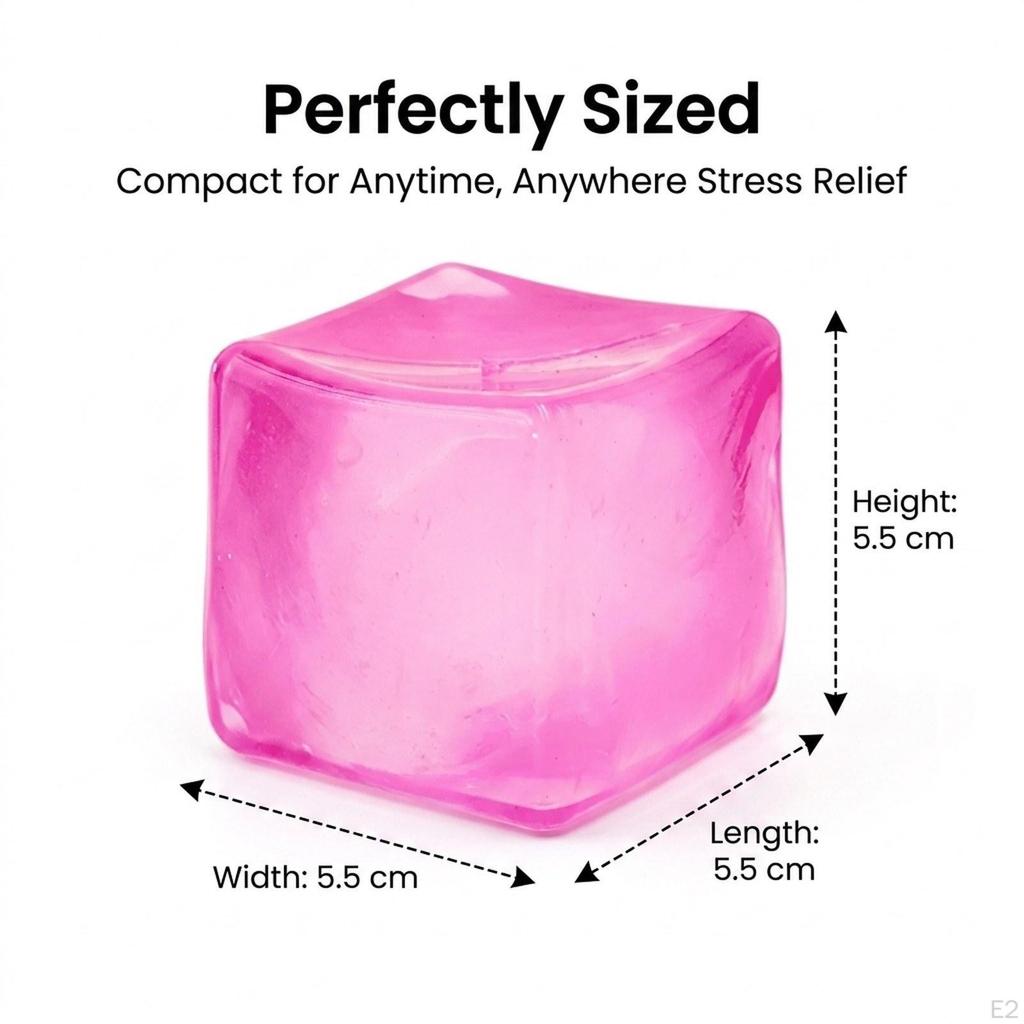 Simulation Ice Cube Squeezing Toy Funny Square Squishes for Adults Gifts Pink