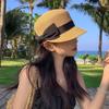 Casual Wide Brim Bow Straw Hat Woven Bowknot Sunscreen Hat Sunshade Lightweight UV Protection Cap Beach
