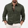 Men's Multi-Pocket Casual Long Sleeve Shirt for Men