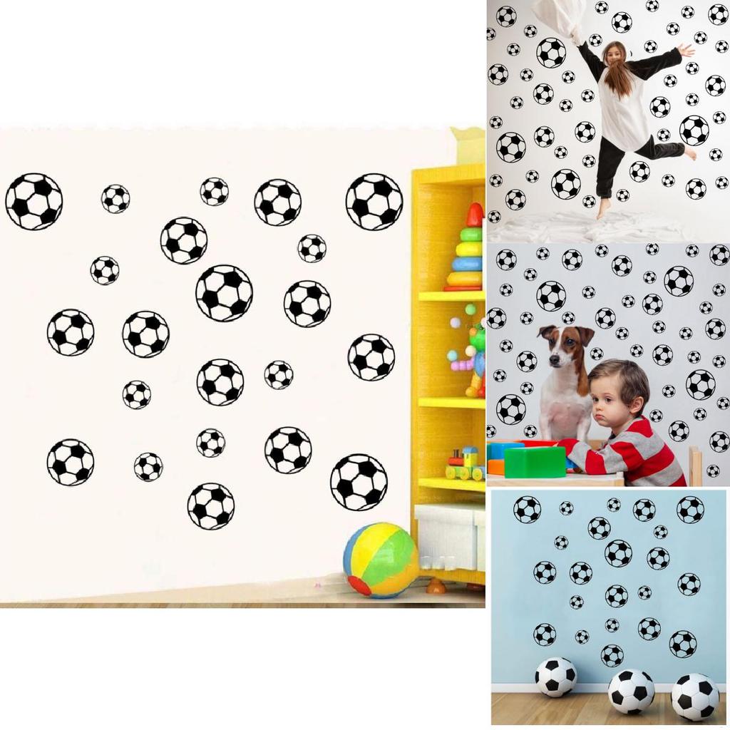 Kids Room Wall Art Pvc Football Theme Removable Sticker For Bedroom And Playroom