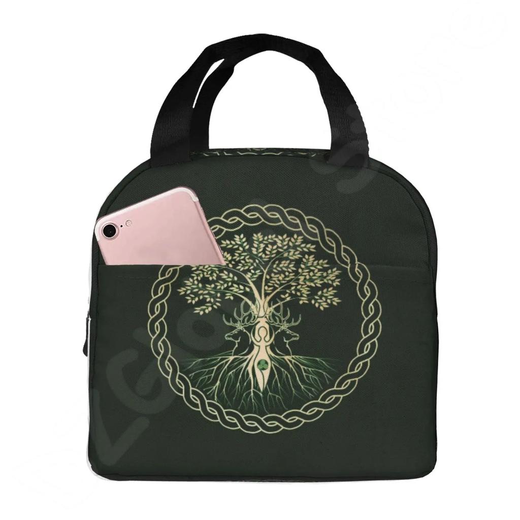 Viking Nordic Celtic Symbol Print Thermal Lunch Bags for Women Men Insulated Lunch Box Bento Bag for Beach School Work Office