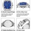 Men's Business Leisure Watch Date Chronograph Steel Quartz Wristwatches Strip Zinc Alloy Case Tempered Glass Mirror