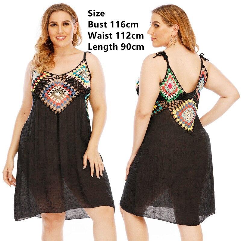 Buy Knitted Beach Dress for Women Black Crochet Beach Cover Up Plus