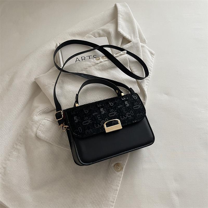 Small-scale Hand-held Small Square Bag Women's Bag, Digital Embossed Shoulder Bag, for Daily Commuting, Cross-body Bag