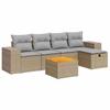 VidaXL Garden Furniture Set with Cushions 6 Pcs Beige Woven Resin, Outdoor Sofa Set, Corner Sofa Set 3325867
