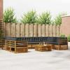Outdoor Sofa Set with Cushions 10 Pcs Natural and Anthracite
