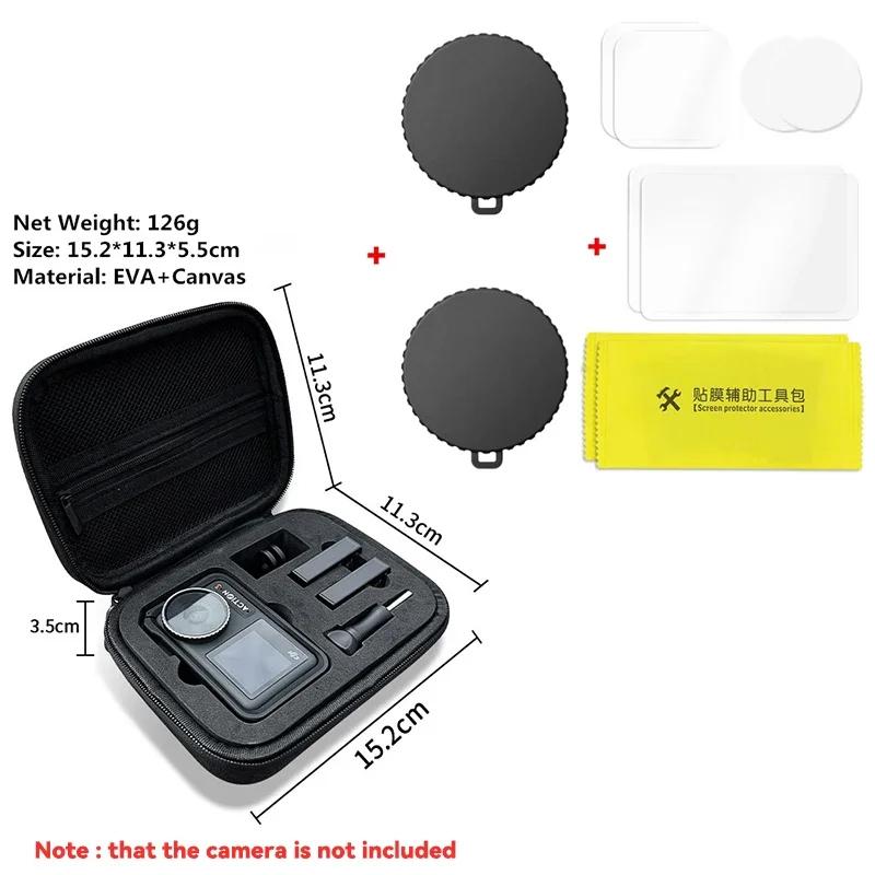 For DJI Osmo Action 6 Action 5 Pro 4 Screen Protector Tempered Glass Lens Cap Storage Case for DJI Action 4 5 6 Accessories