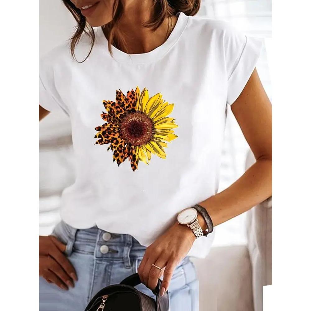 2025 Summer Women Clothes Style Trend Print T-shirt Fashion Short Sleeve Cute Casual Clothing