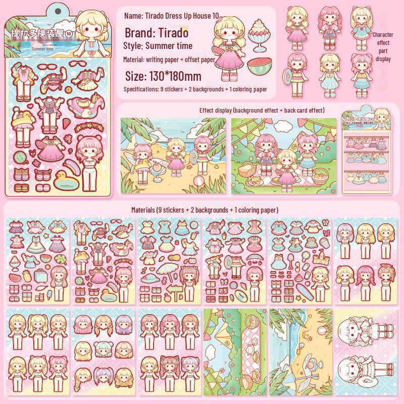 Tiraduo Cute Little Girl Hand Journal Stickers - Daily Wear and Sauce Dressing Themes