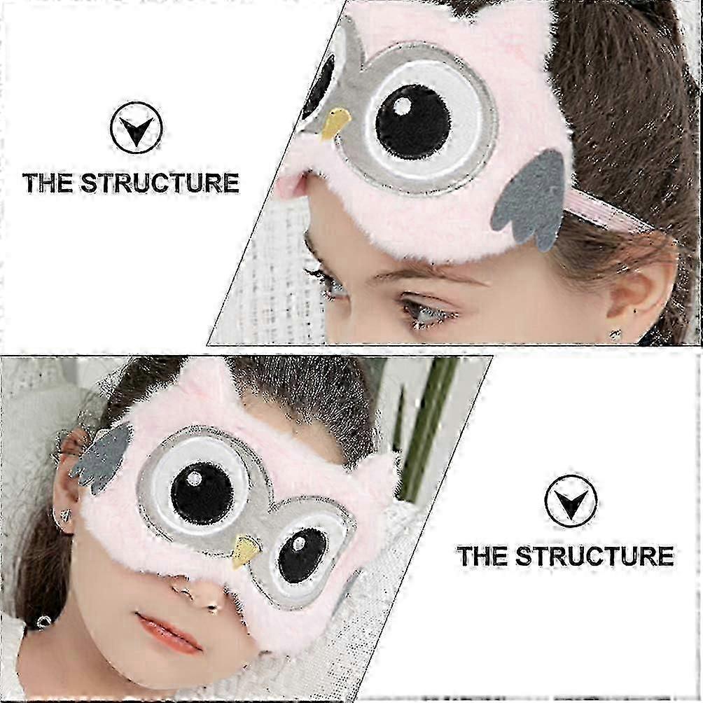 2025 Cute Novelty Cartoon Animal Owl Sleeping Plush Eye Cover for Night Sleep