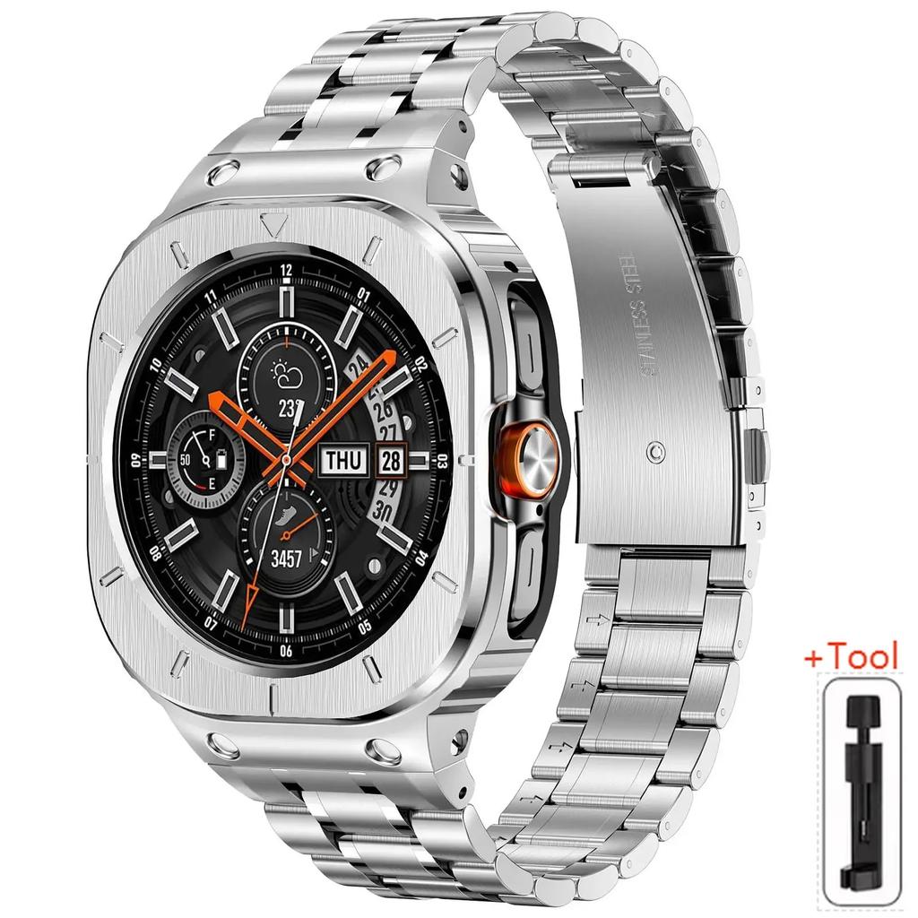 Stainless Steel Case+Strap for Samsung Galaxy Watch Ultra 2025 47mm Business Bracelet for Galaxy Watch 7 Ultra Replacement Strap