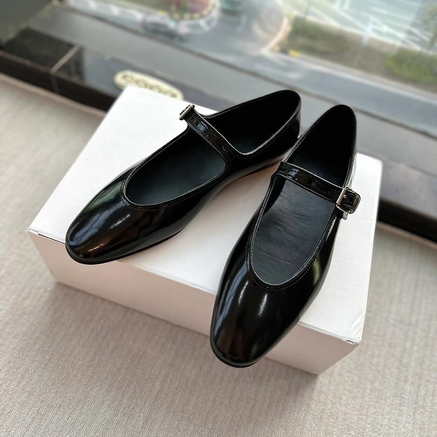 Su Yinyin same French girl~ pointed buckle with V-mouth Mary Jane flat single shoes women's versatile shallow mouth ballet shoes