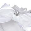 Bridal Ring Holder Cushion Heart Shaped Bearer Box Romantic Pillow with Ribbon for