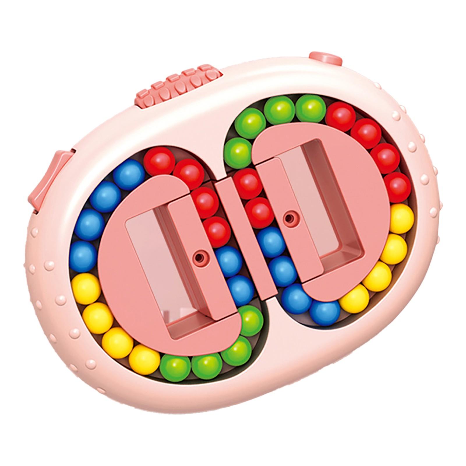 

(H0826)Іграшка-головоломка Fidget Fun Double Flip з чарівною кулькою, що обертається, знімає стрес, іграшка для дітей та дорослих рожевий