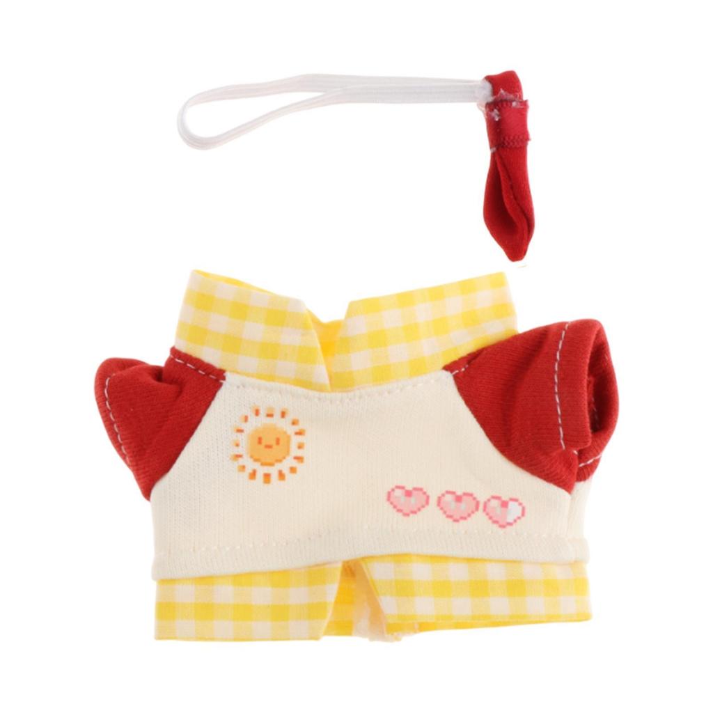Plush Doll Pullover Top DIY Clothing for Kids Birthday Gift Fashion Photo Props Costumes Make Your Own Dolls with Tie for 17cm