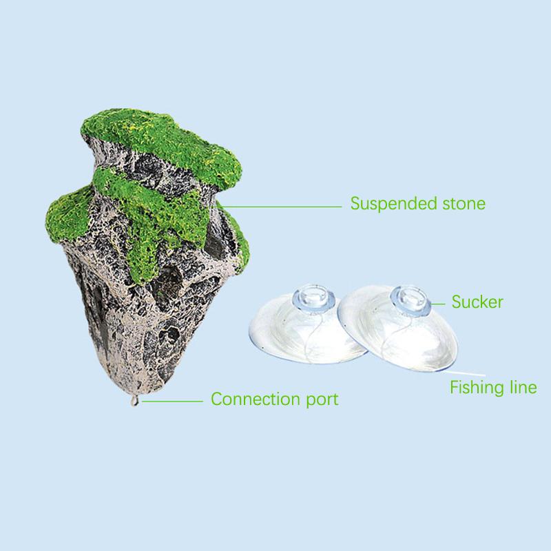 Floating Rock Suspended Artificial Stone Aquarium Decor Fish Tank Landscape