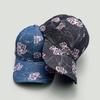 Printed Flower Leather Plaid Baseball Cap Men'S And Women'S Sunshade Hard Top Personalized Color Matching Cap