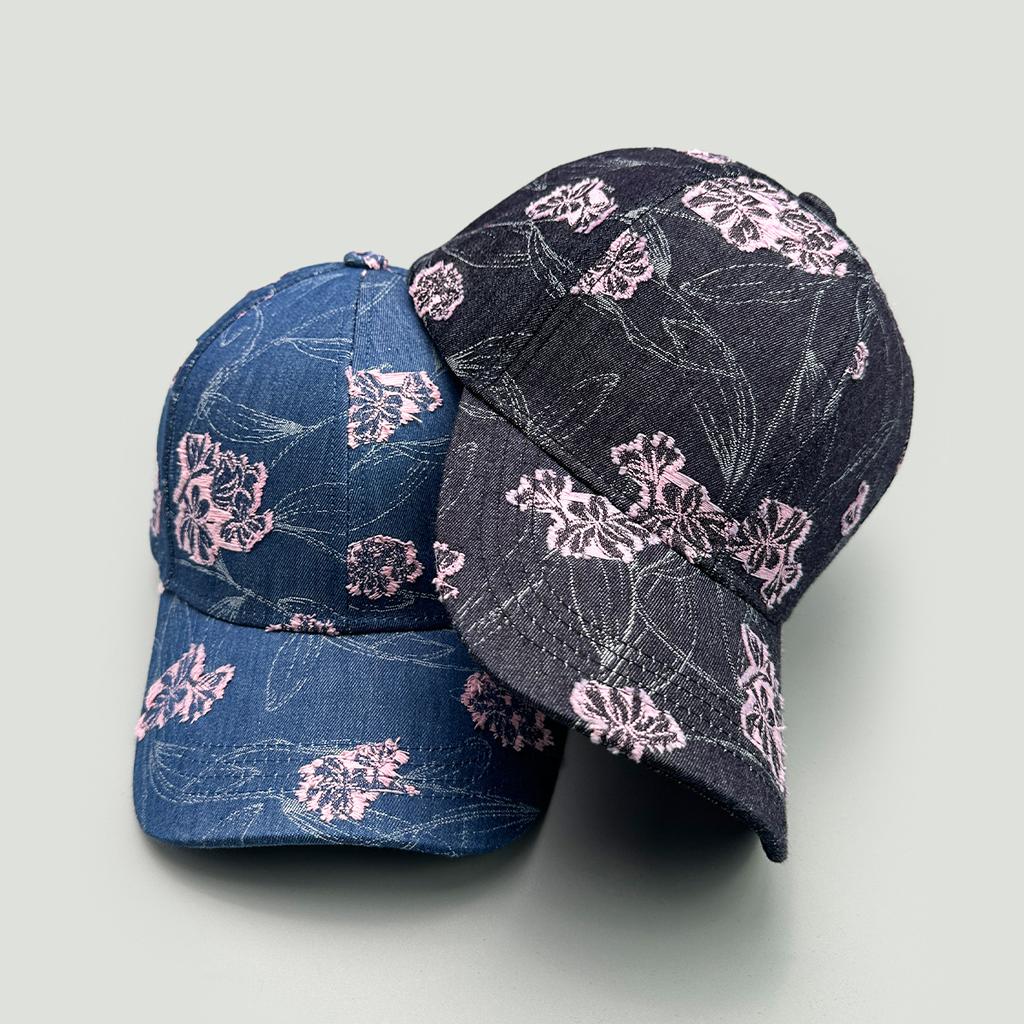 Printed Flower Leather Plaid Baseball Cap Men'S And Women'S Sunshade Hard Top Personalized Color Matching Cap