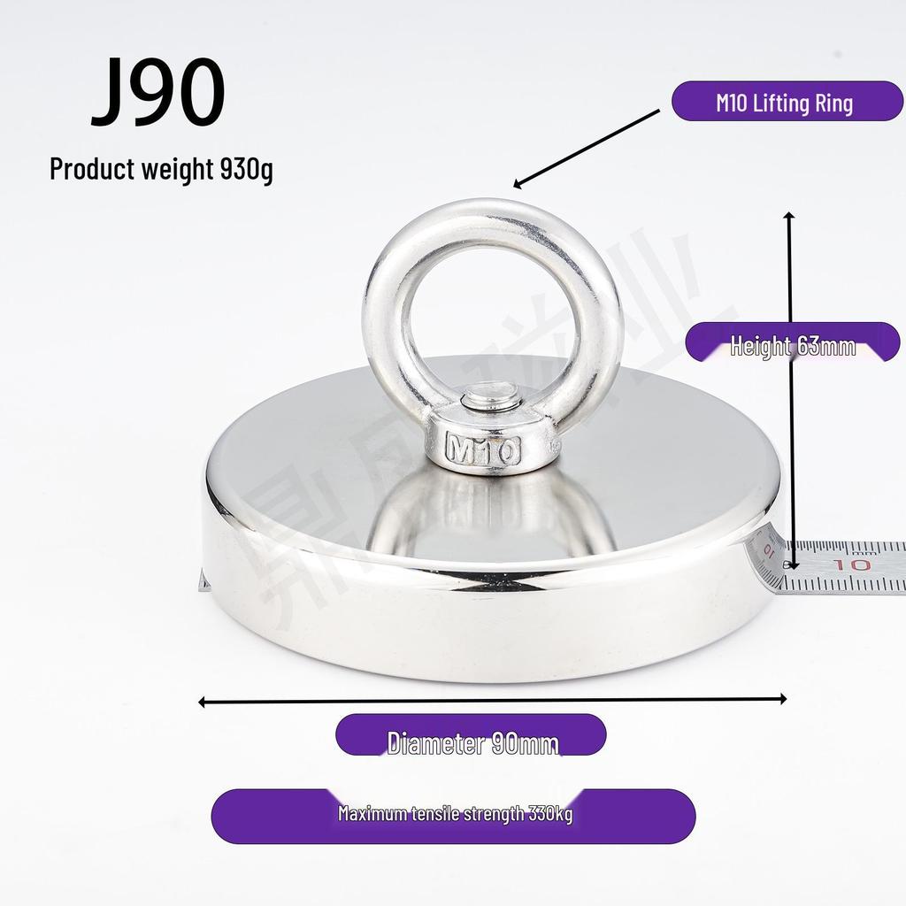 Neodymium Iron Boron Pot Magnet with Strong Magnetic Suction and Lifting Ring for River Dredging