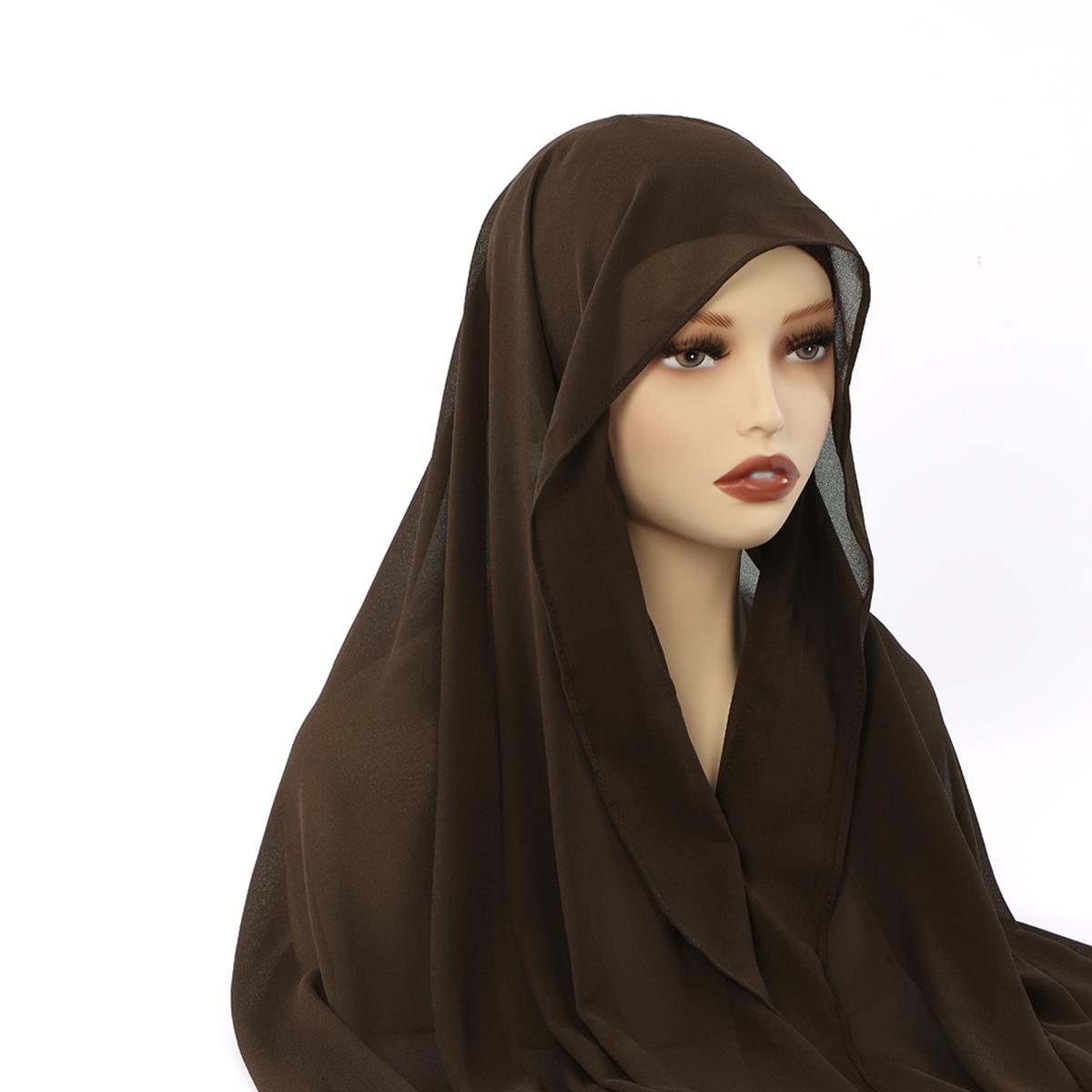 

New Arrival Chiffon Instant Hijab With Bulit-in Magnets Printed Easy To Wear Shawl Wrap With Undercap For Muslim Women