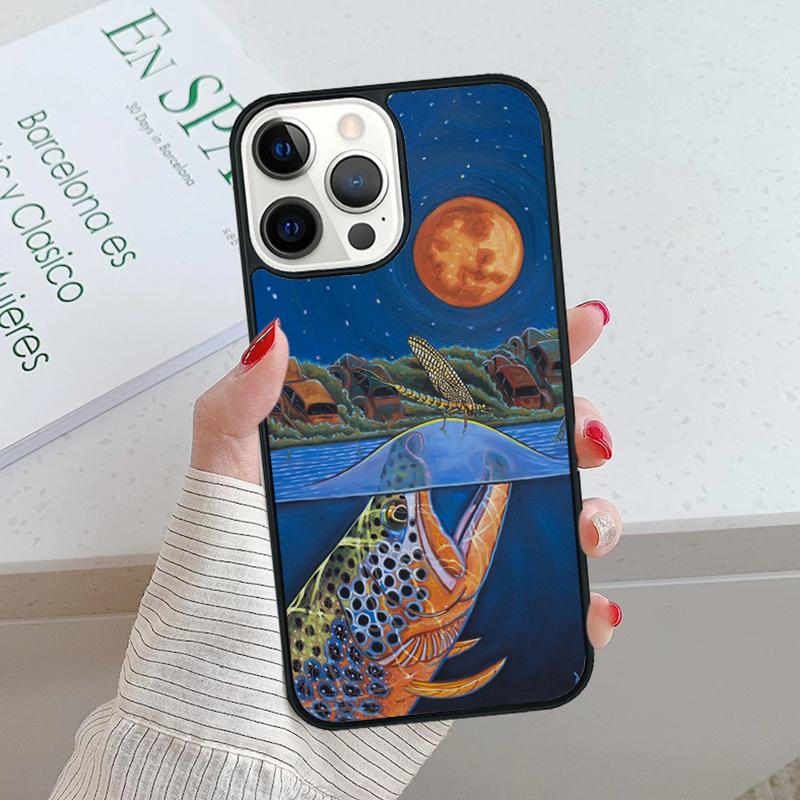 Brown Trout Fly Fishing Phone Case cover For iPhone 17 Air 15 16 16e 14 13 Pro Max Coque 12 11 Pro Max For Apple PLUS fundas