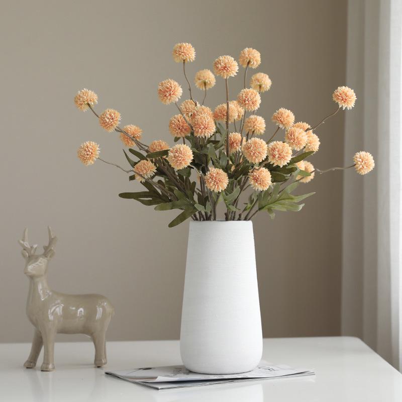 Herbst Löwenzahn & Chrysanthemen Seidenblumenarrangement mit Hortensie Kugel
