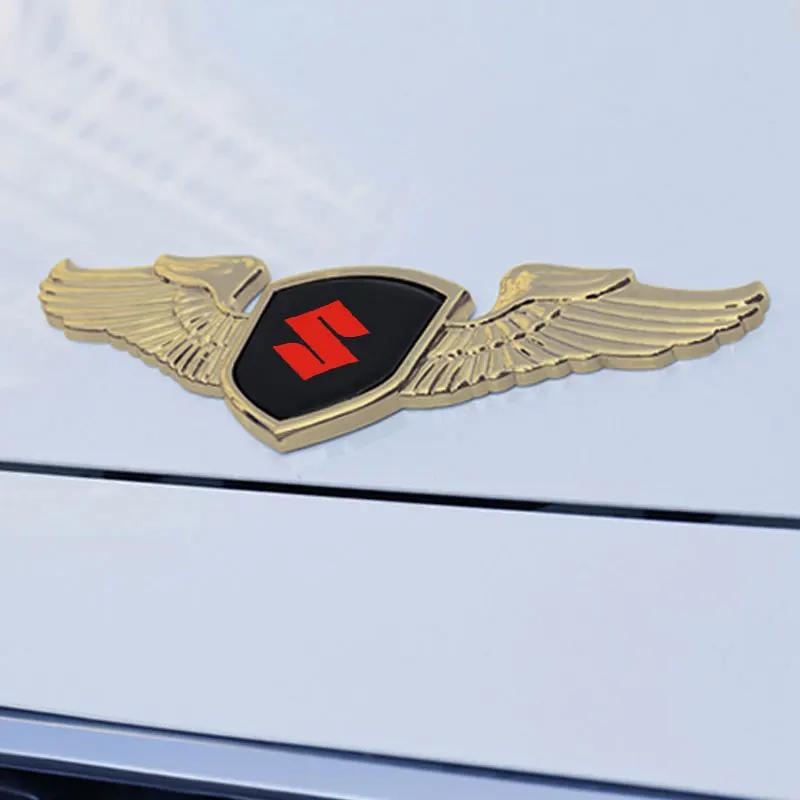 Metal Wings Car Front Bonnet Sticker Trunk Side Emblem Badge for Suzuki ALTO GRAND VITARA IGNIS JIMNY Samurai S-Cross SWIFT SX4