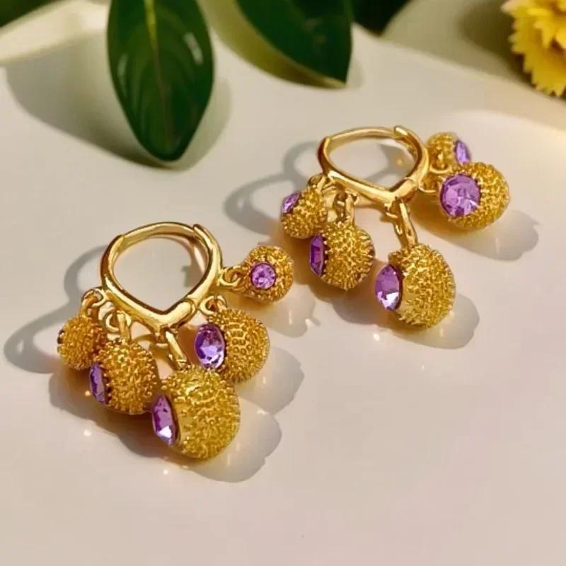 High Class Geometry Rhombus Cat's Eye Stone Exquisite Pendant Earrings for Women Jewelry Party Wedding Gifts