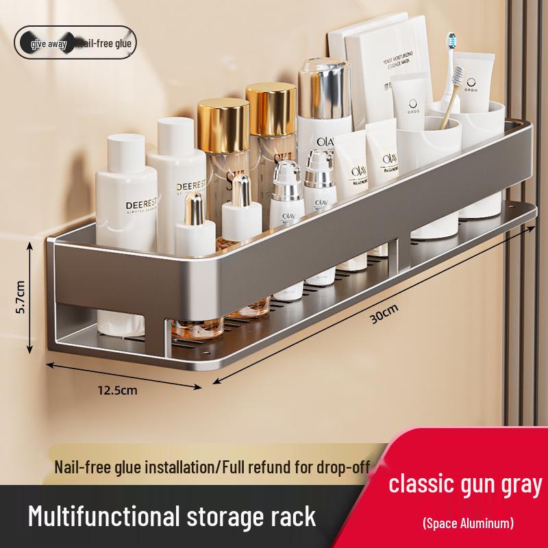 Hålfritt väggmonterat badrumshylla & kosmetikorganisatör