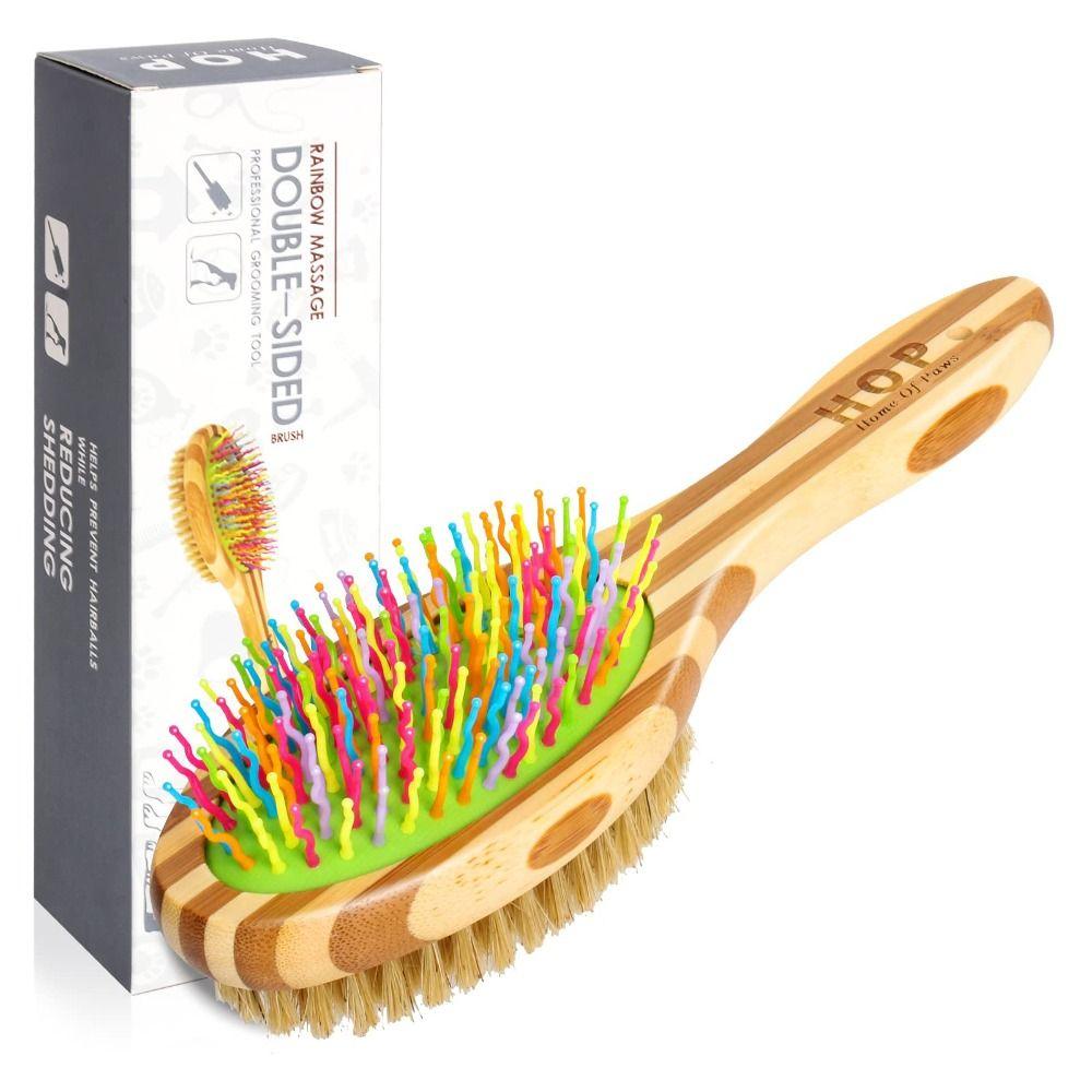 

Эргономичная щетка с длинной ручкой, которую легко держать в руке, расческа для домашних животных, щетка-пуходерка для домашних животных