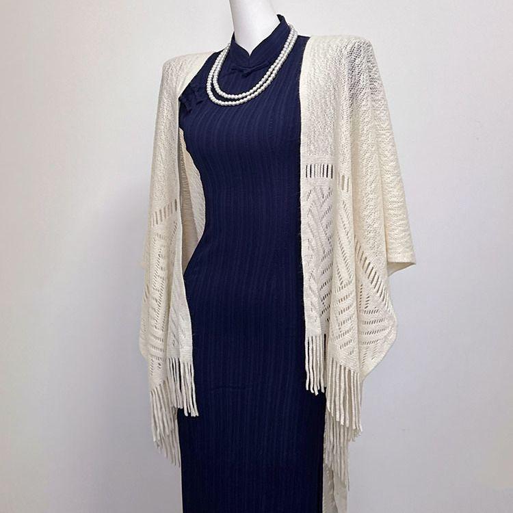 New Chinese style beautiful navy blue improved cheongsam women s summer retro Republic of China girl feeling Jiangnan style dress tide S
