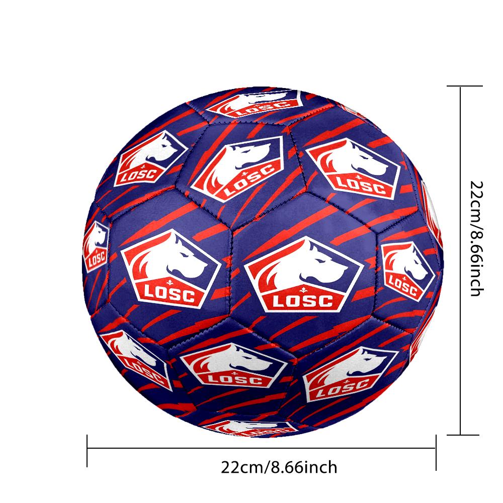 Lille Football Club Emblem Size 5 Soccer Balls, Anti-Slip, Protective Football, Outdoor Sport, a Unique Gift Suitable for him/her, Birthdays