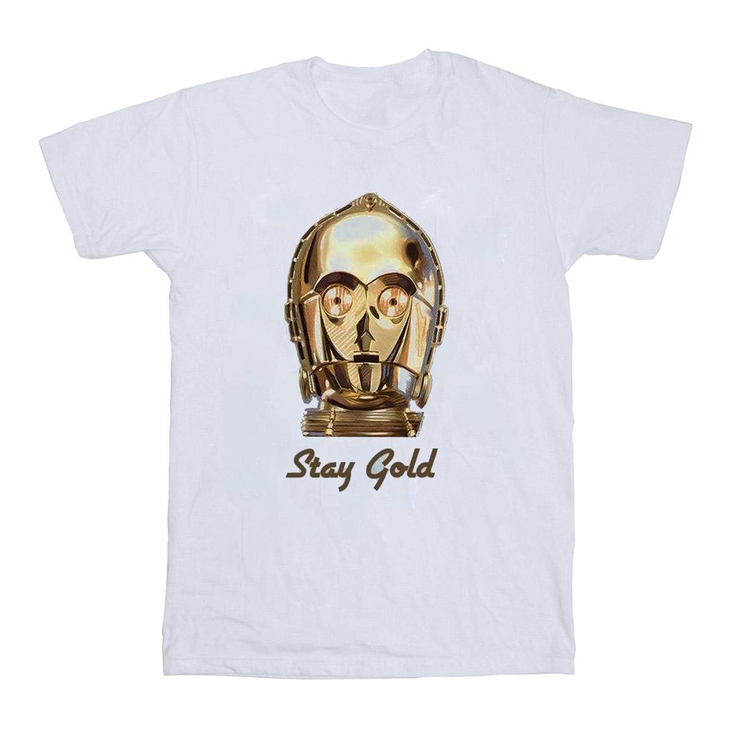 Star Wars Mens The Rise Of Skywalker C-3PO Stay Gold T-Shirt