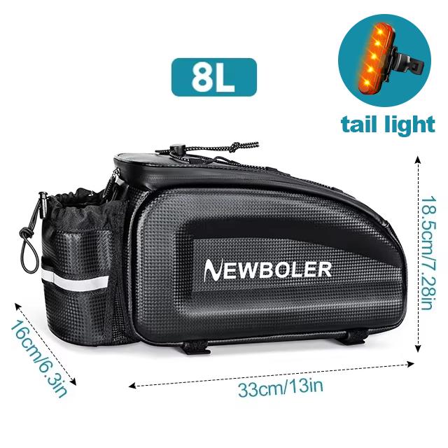 NEWBOLER Hard Shell Bicycle Trunk Bag
