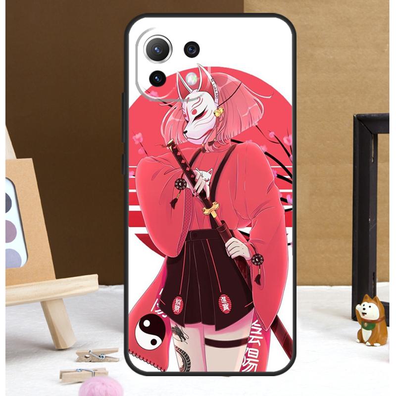 Anime Girl Samurai Case For POCO M6 X3 X5 X6 Pro F3 F5 M5s Cover For Xiaomi 13T 12T 11T 14 Pro 12 13 Lite Case