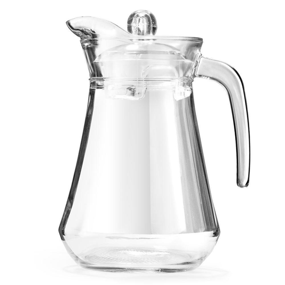Glass Jug for Drinks, Water, Juice, Lemonade, with Lid, 1.4l