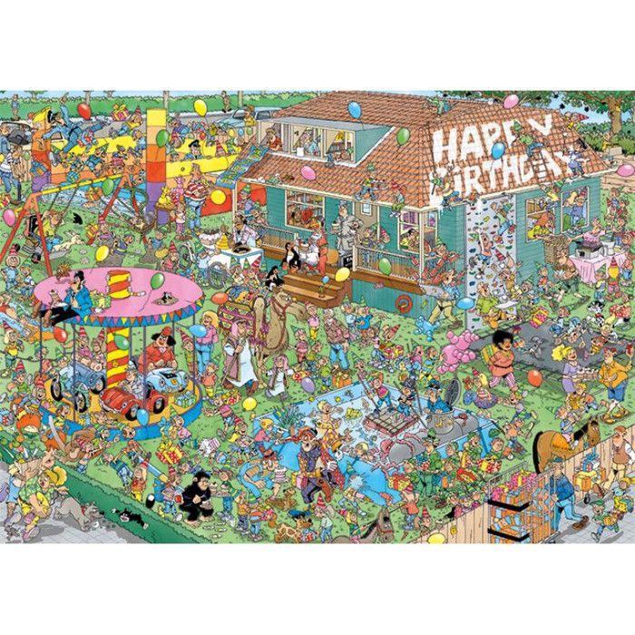 Puzzle jumbo jan van haasteren kinderfeestje 1000 pièces - dessins animés et bd - enfant - 12 ans - multicolore