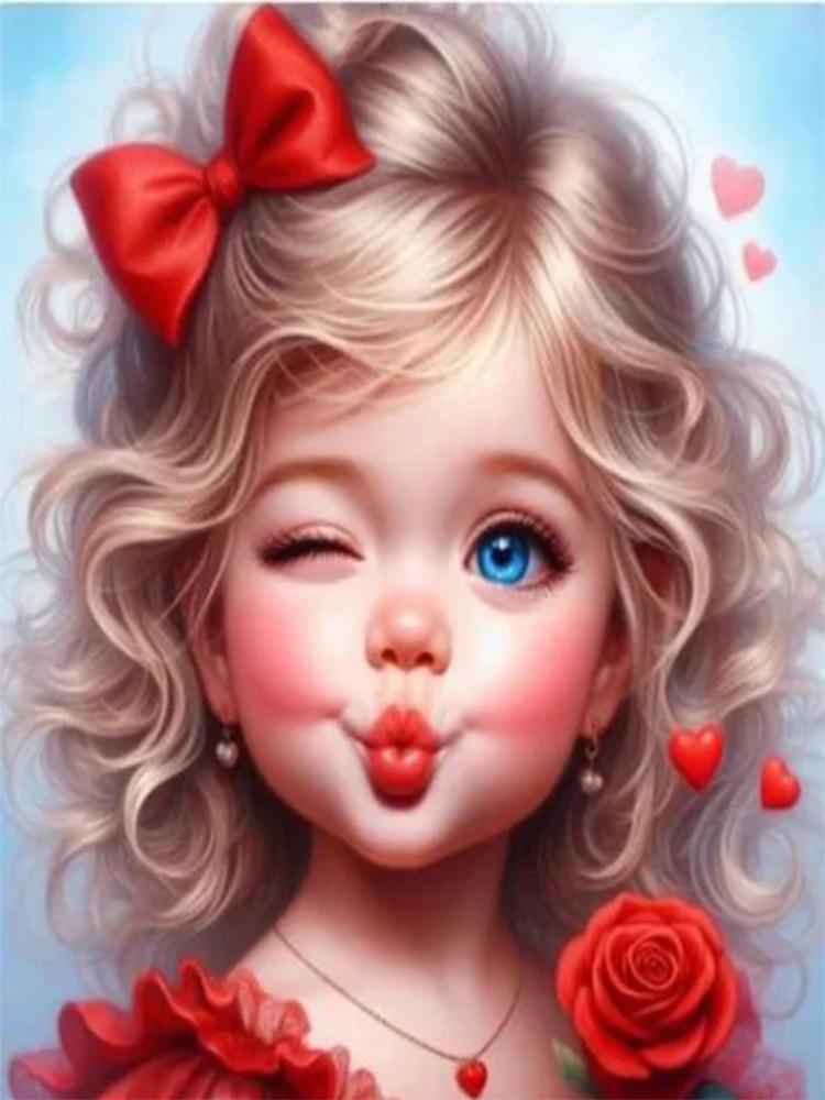 Cross Stitch Kit Cartoon Gothic Girl Portrait Diamond Painting Mosaic Embroidery New 5D DIY Full Rhinestone Home Decor Gift