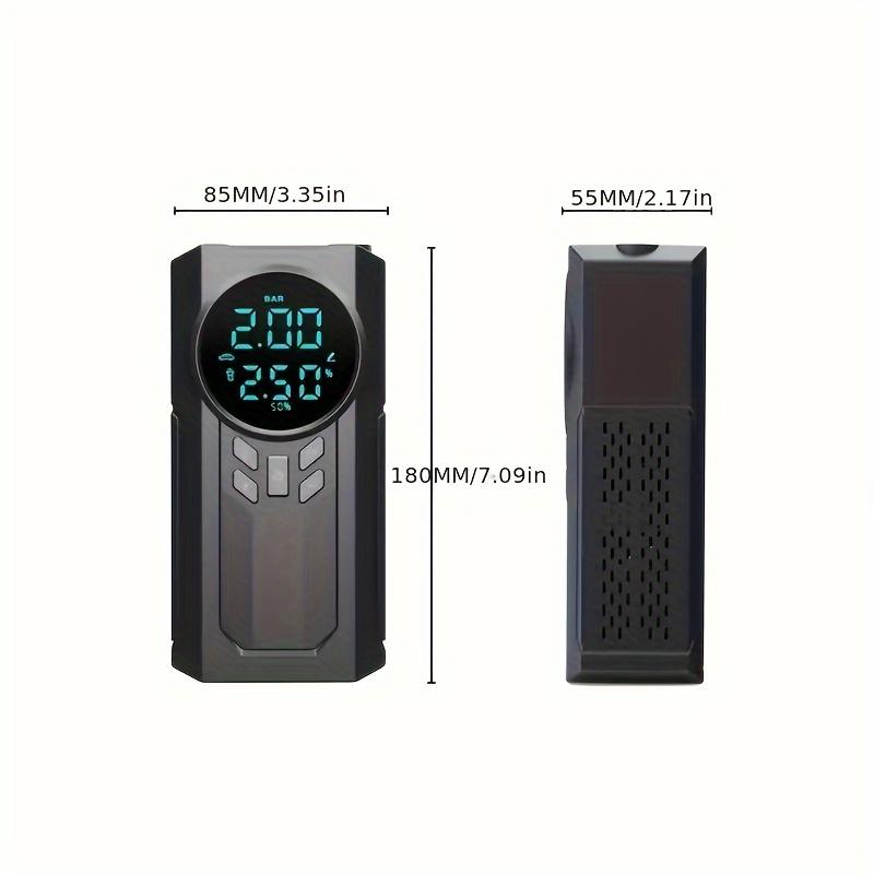 1pc Portable Cordless Car Battery Emergency Starter, Tire Air Pump, Air Compressor To Easily Inflate Tires, LED Display, With Flashlight