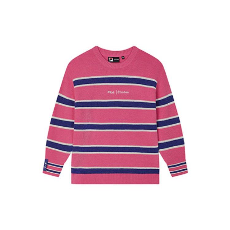 

Fila Флисовый полосатый пуловер с круглым вырезом Женский свитер Розовый F11U346401RPK M