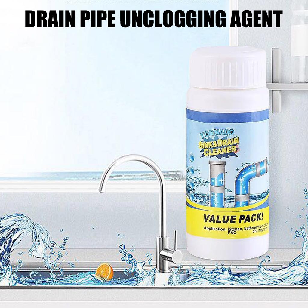 Drain Cleaner Powder for Kitchen and Bathroom Unblocking Pipe Odor Removal Non Corrosive Formula