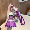 High-Value Rainbow Badminton Pendant Keychain: Creative Sports Backpack Decoration & Gift
