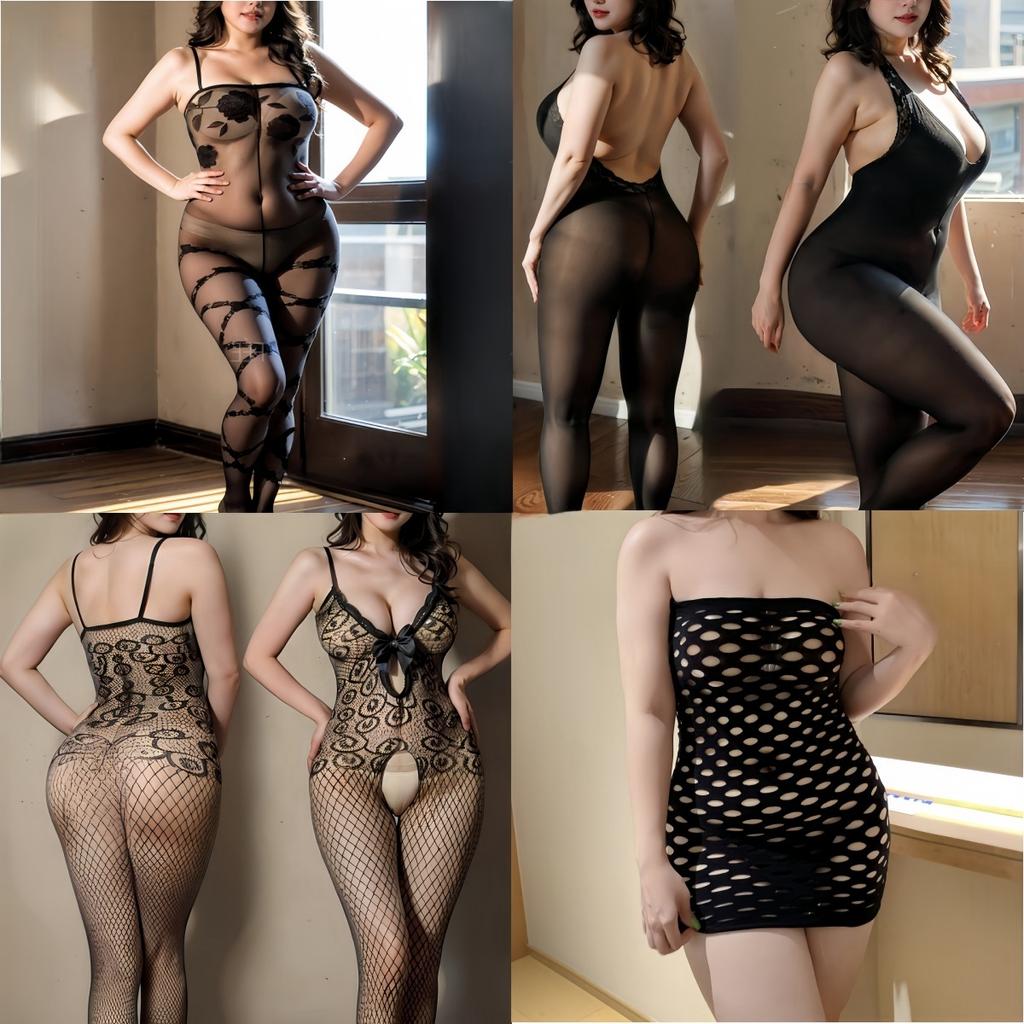 Plus Large Size Hot Sexy Costumes Lingerie Oversize Women Open Crotch BodyStockings Fishnet Clothes Teddies Underwear