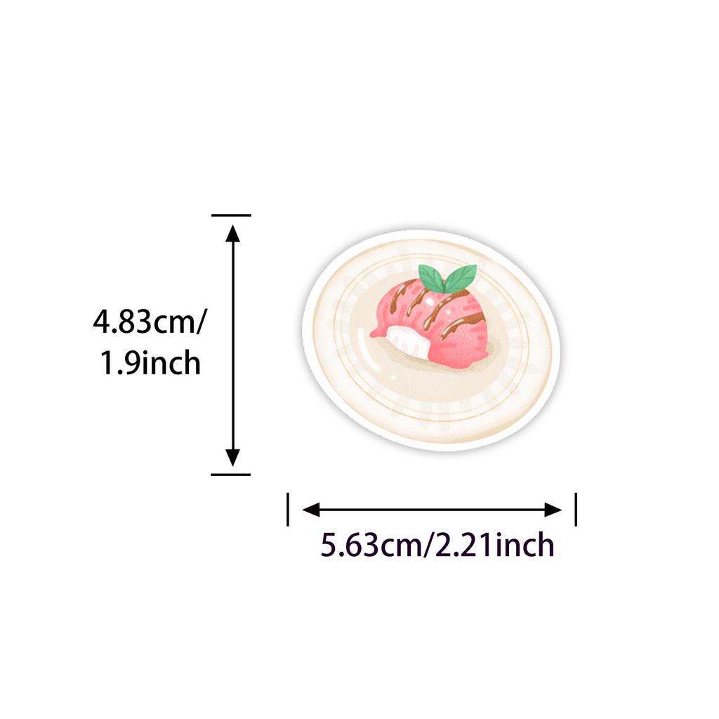 50PCS Cute Cartoon Bread Food Stickers: Waterproof DIY Decals for Planner and Notebook Decoration