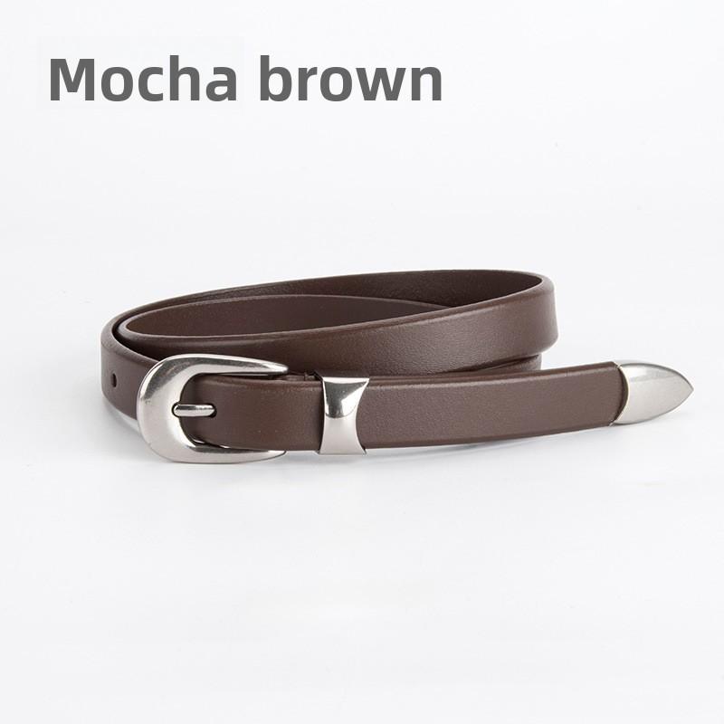 

Top grain leather skinny belt - women s alloy buckle pant belt 105cm