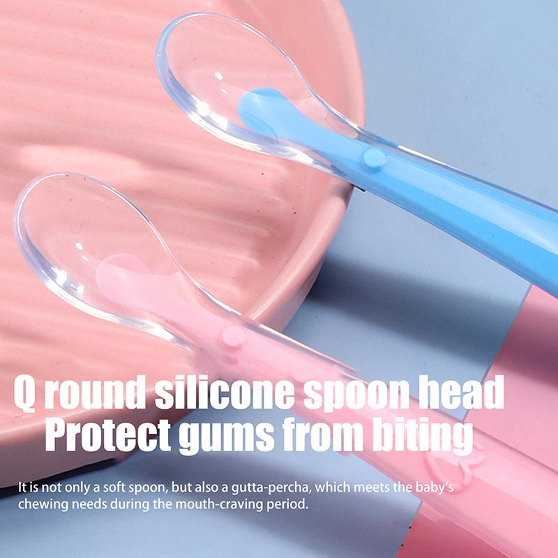 1 Piece Training Feeding Spoons Baby Silicone Soft Spoon For Children Kids Infants Temperature Sensing