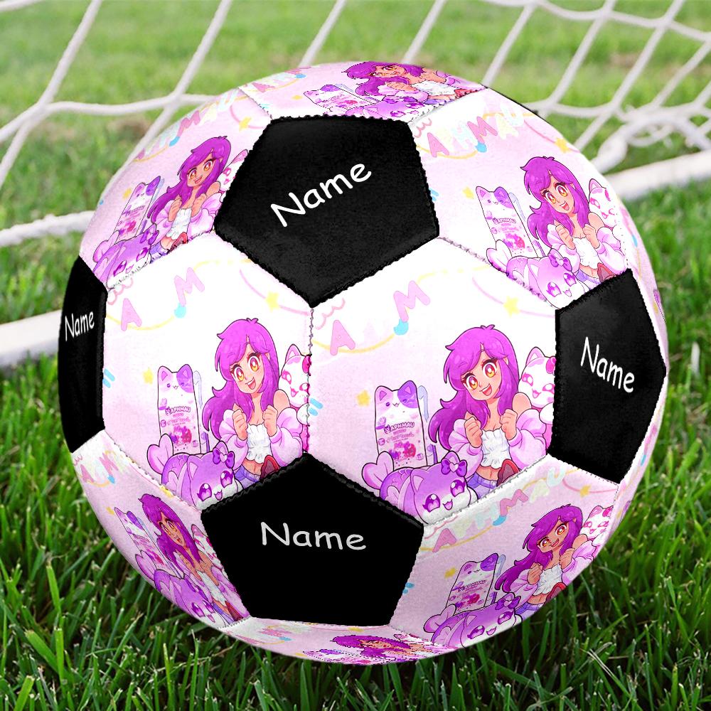 Custom Name Aphmau Theme Size 5 Soccer Ball, Suitable for Both Indoor and Outdoor Matches, a Gift Suitable for Everyone.