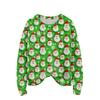 Women's Christmas Print Cardigan Long Sleeve Round Neck Knit Top